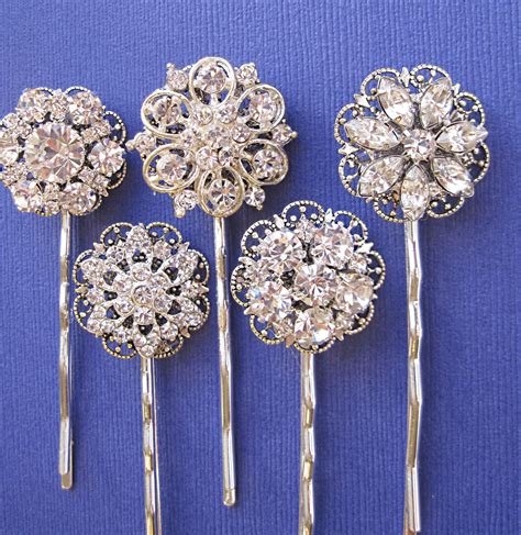 rhinestone hair pins weddings